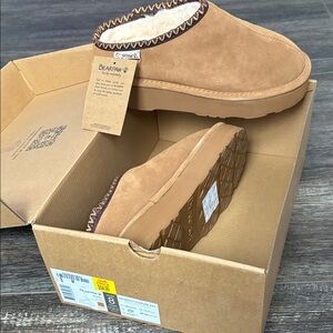 BearPaw Chestnut Suede Slip-Ons